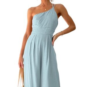 Elegant Light Blue Jumpsuit